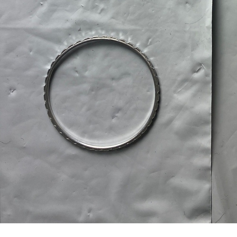 Silver Tone Textured Bangle Bracelet Women's Fashion Jewelry